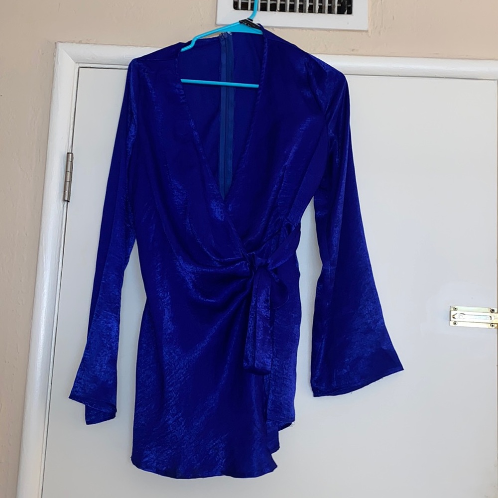 Blue wrap around romper